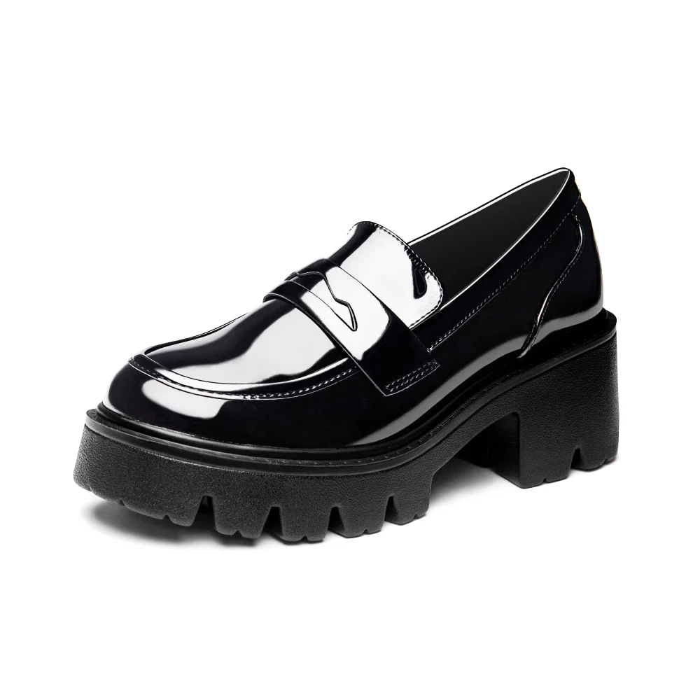 Elvora Penny Platform Loafer in Black