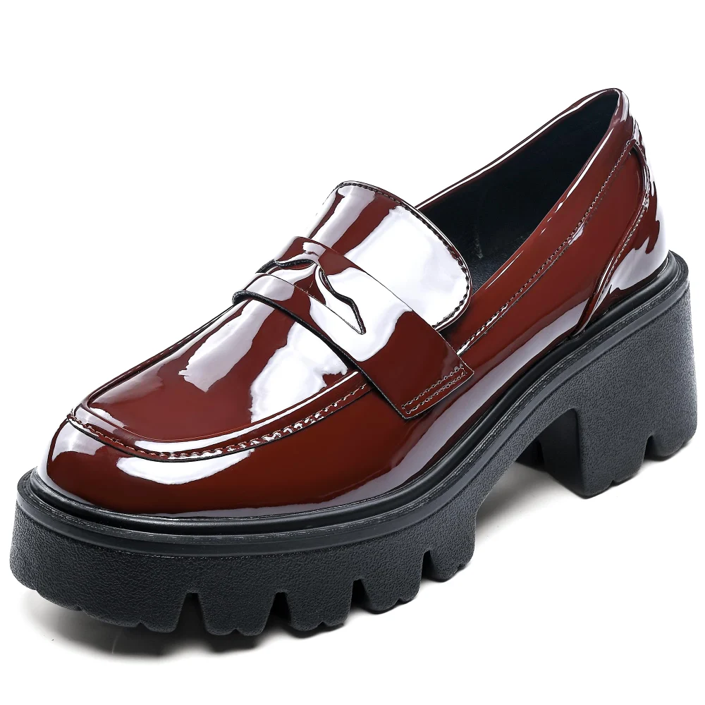 Elvora Penny Platform Loafer in Dark Brown