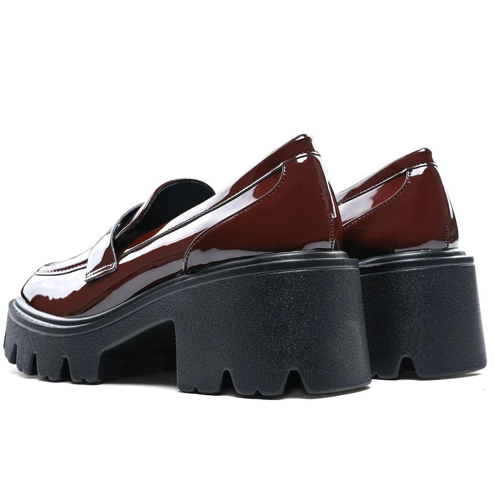 Elvora Penny Platform Loafer in Dark Brown, view 4