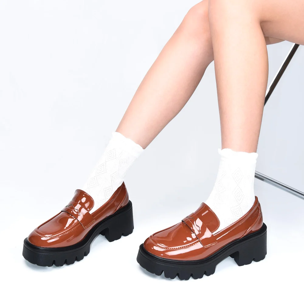 Elvora Penny Platform Loafer in Light Brown, view 2