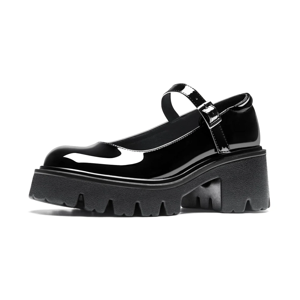 Elvora Platform Mary Jane in Black, view 6