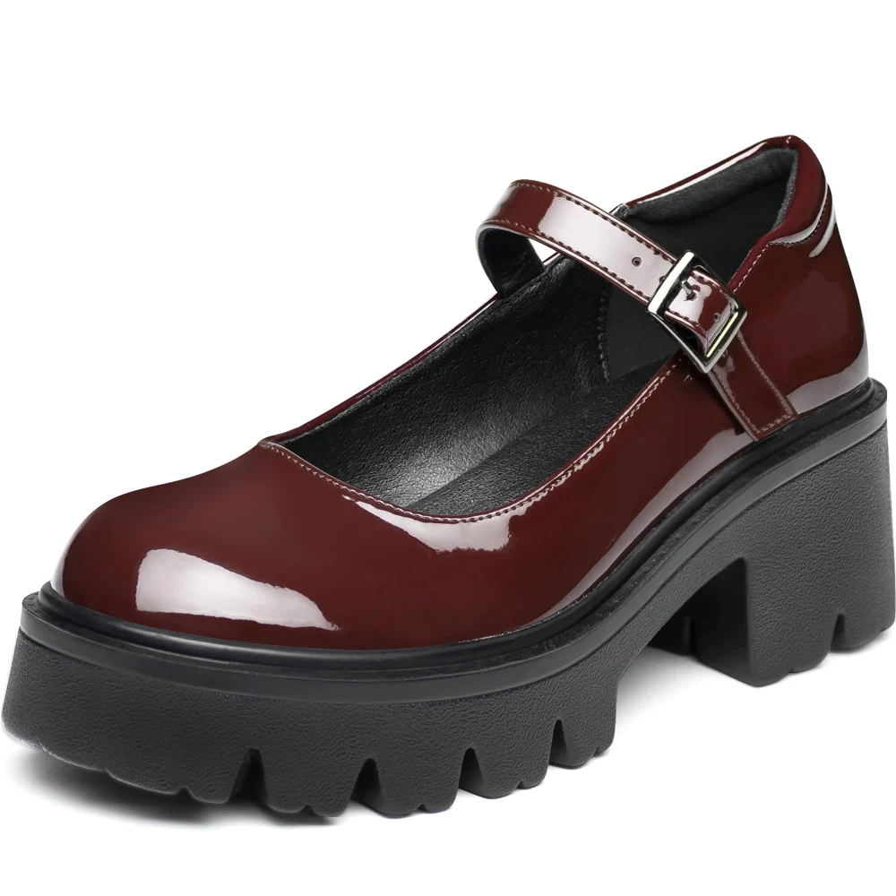 Elvora Platform Mary Jane in Coffee