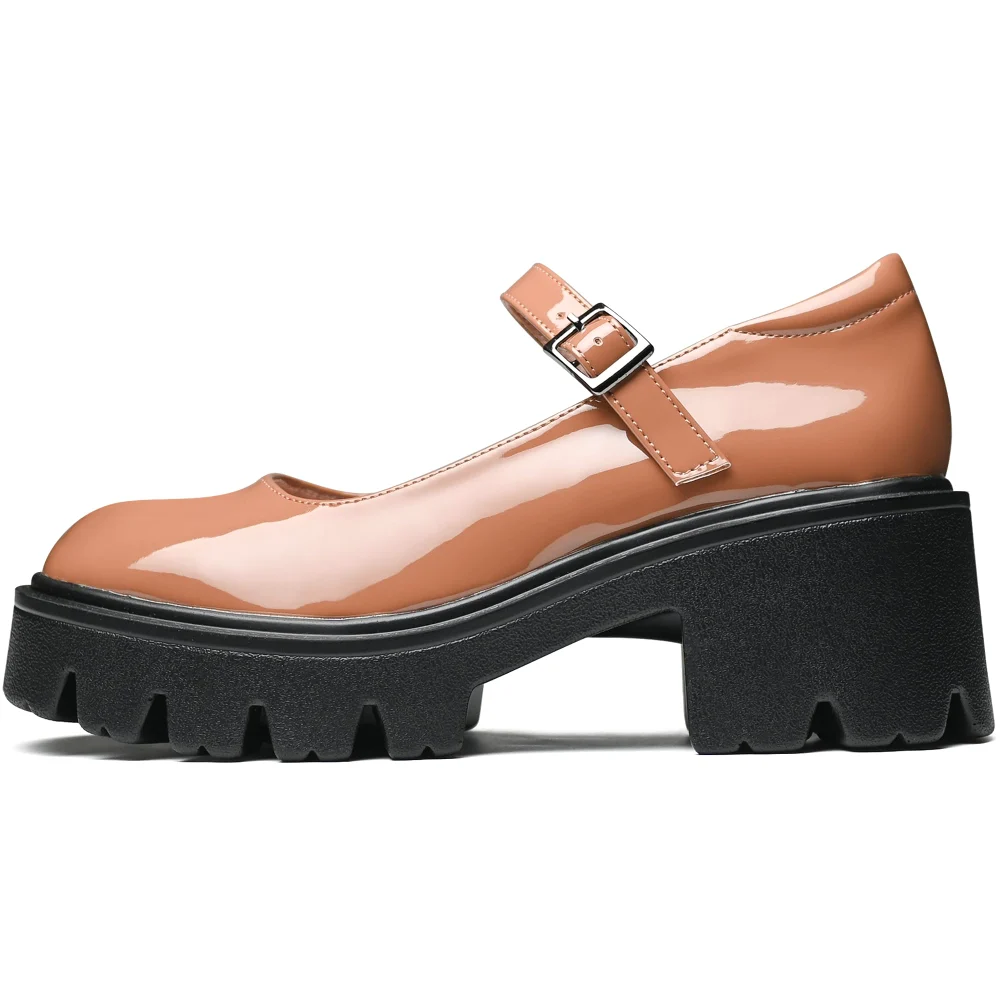 Elvora Platform Mary Jane in Brown, view 4