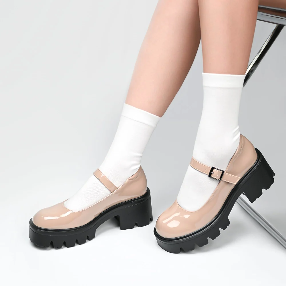Elvora Platform Mary Jane in Khaki, view 2
