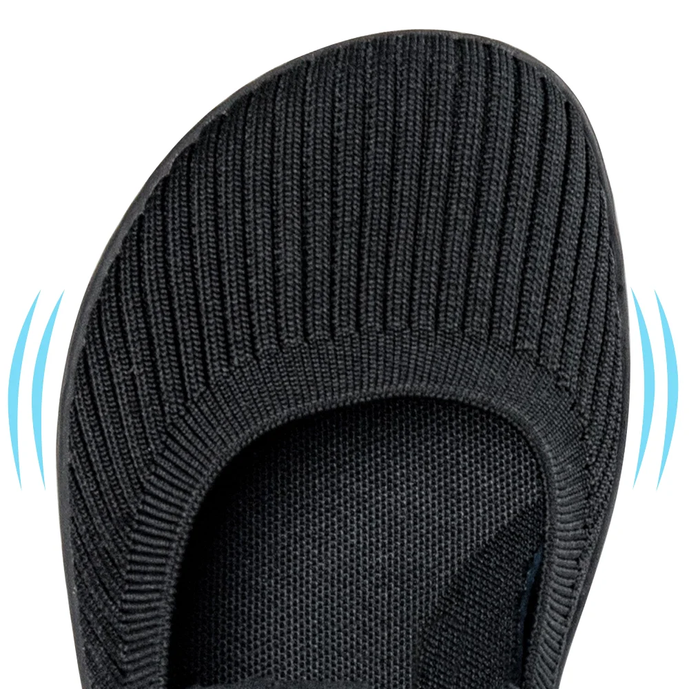 Elvora Knit Barefoot Mary Jane Flat in Black, view 4