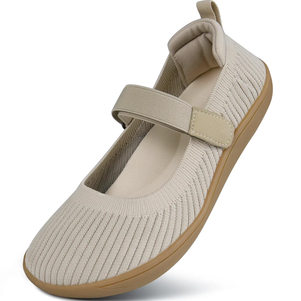 Elvora Knit Barefoot Mary Jane Flat in Nude