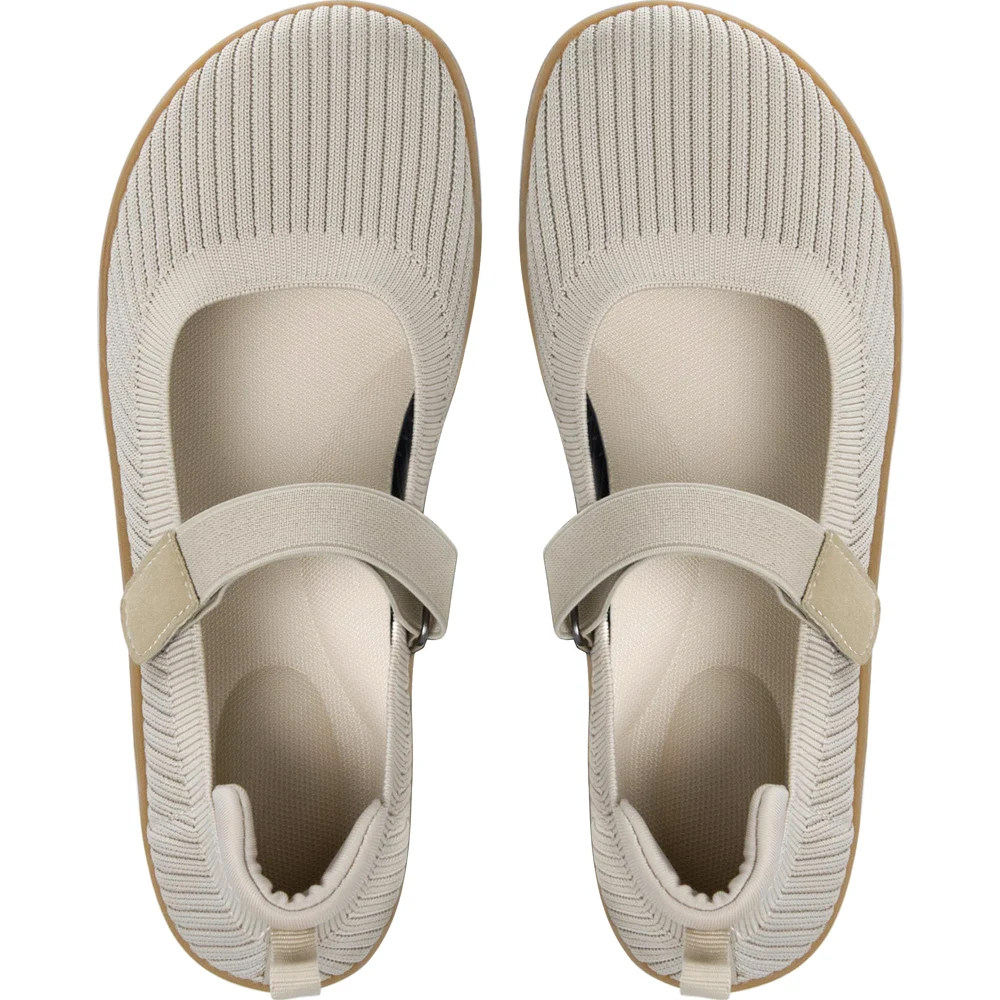 Elvora Knit Barefoot Mary Jane Flat in Nude, view 3