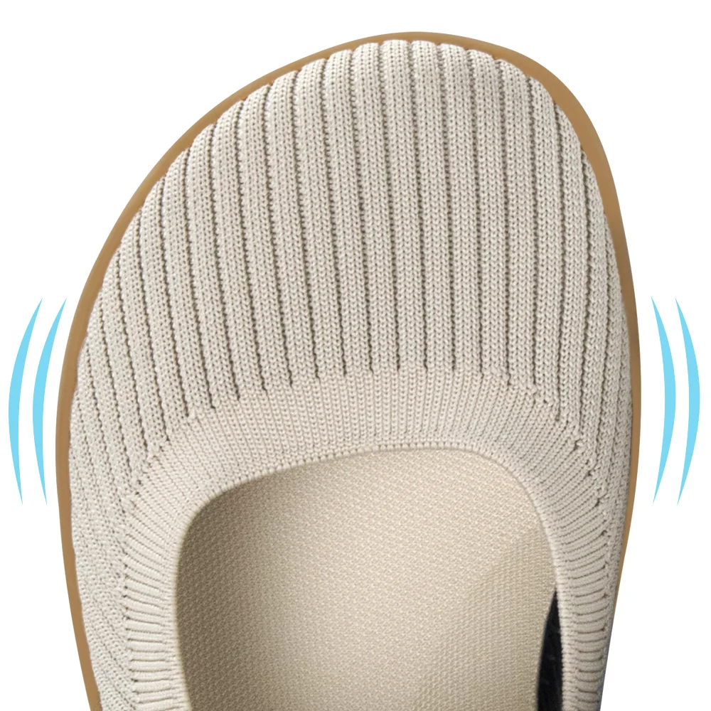 Elvora Knit Barefoot Mary Jane Flat in Nude, view 4