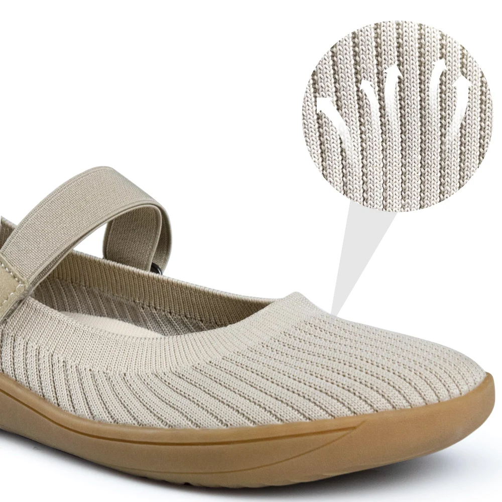 Elvora Knit Barefoot Mary Jane Flat in Nude, view 5