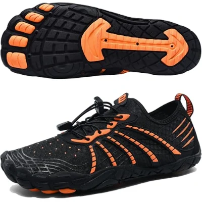 Elvora Barefoot Water Shoe in Black / Orange