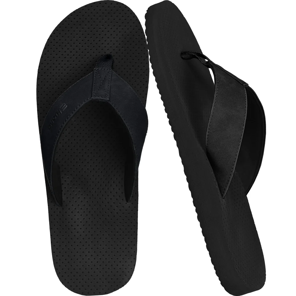 Elvora Men's Two-Tone Arch Flip-Flop in Black